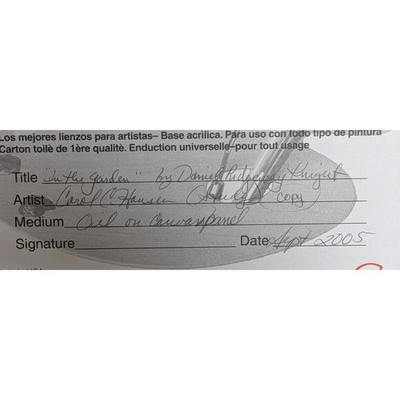 Oil Painting Woman In Countryside Signed Student Artist 8 X 10 Garden Village - Picture 8 of 16